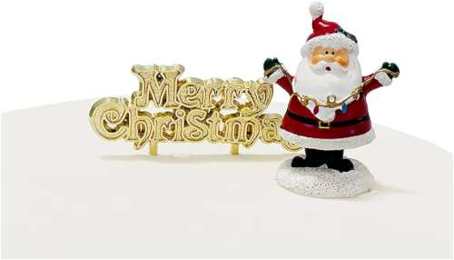 Father Christmas and Motto Cake Decoration Set